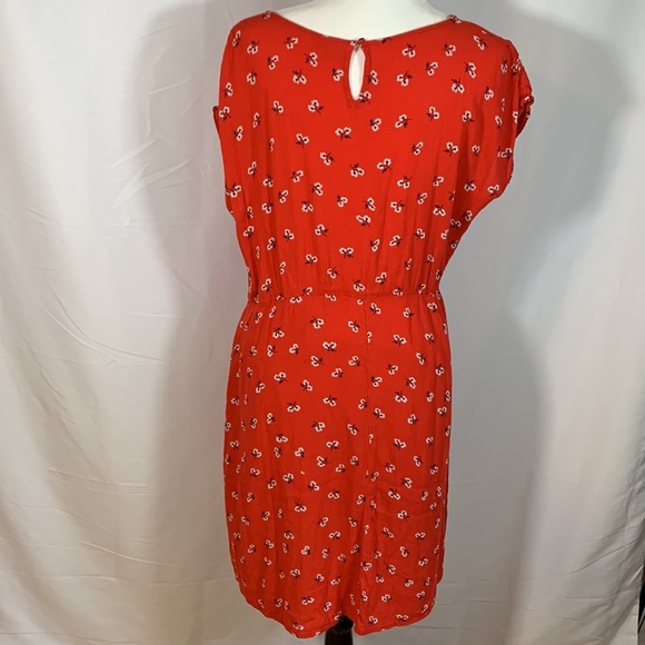 Twik by Simons Red Floral Mid Length Summer Dress - Picture 5 of 9